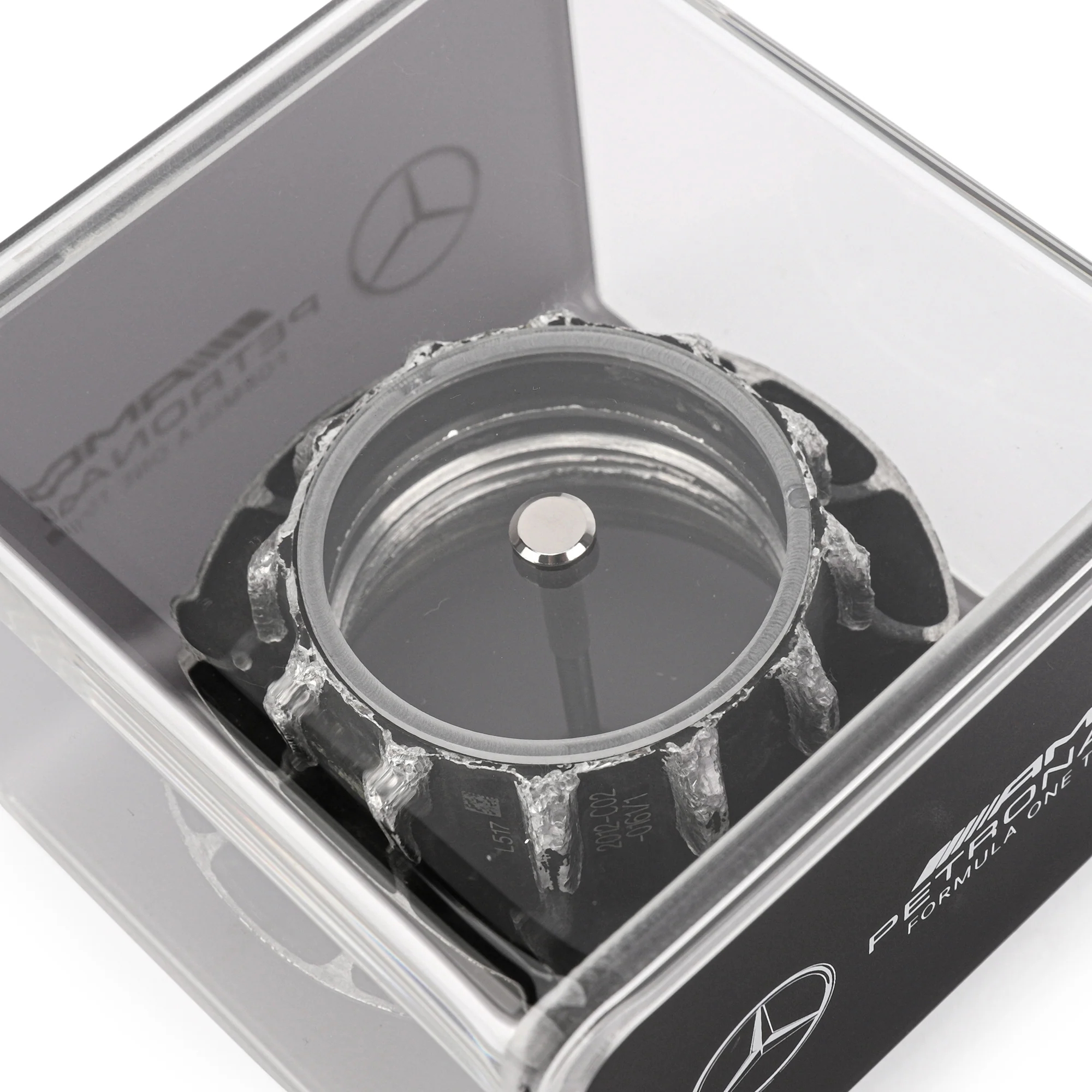 Mercedes AMG Petronas 2012 Grand Prix Used Black Wheel Nut in Display Case - Image 4