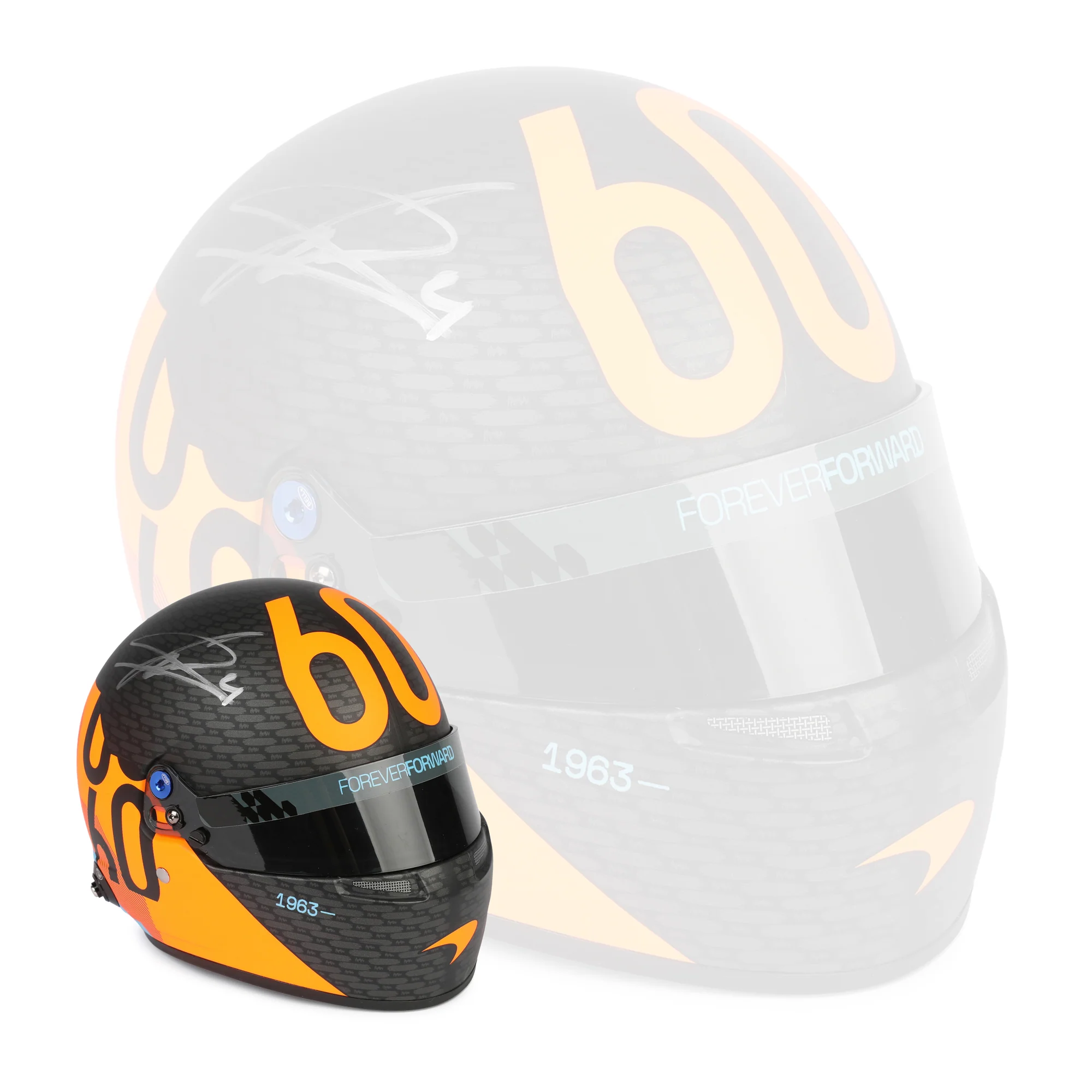 Season Launch LOT 006 - Lando Norris & Oscar Piastri 2024 Signed McLaren F1 Team 1:2 Helmet - Image 6