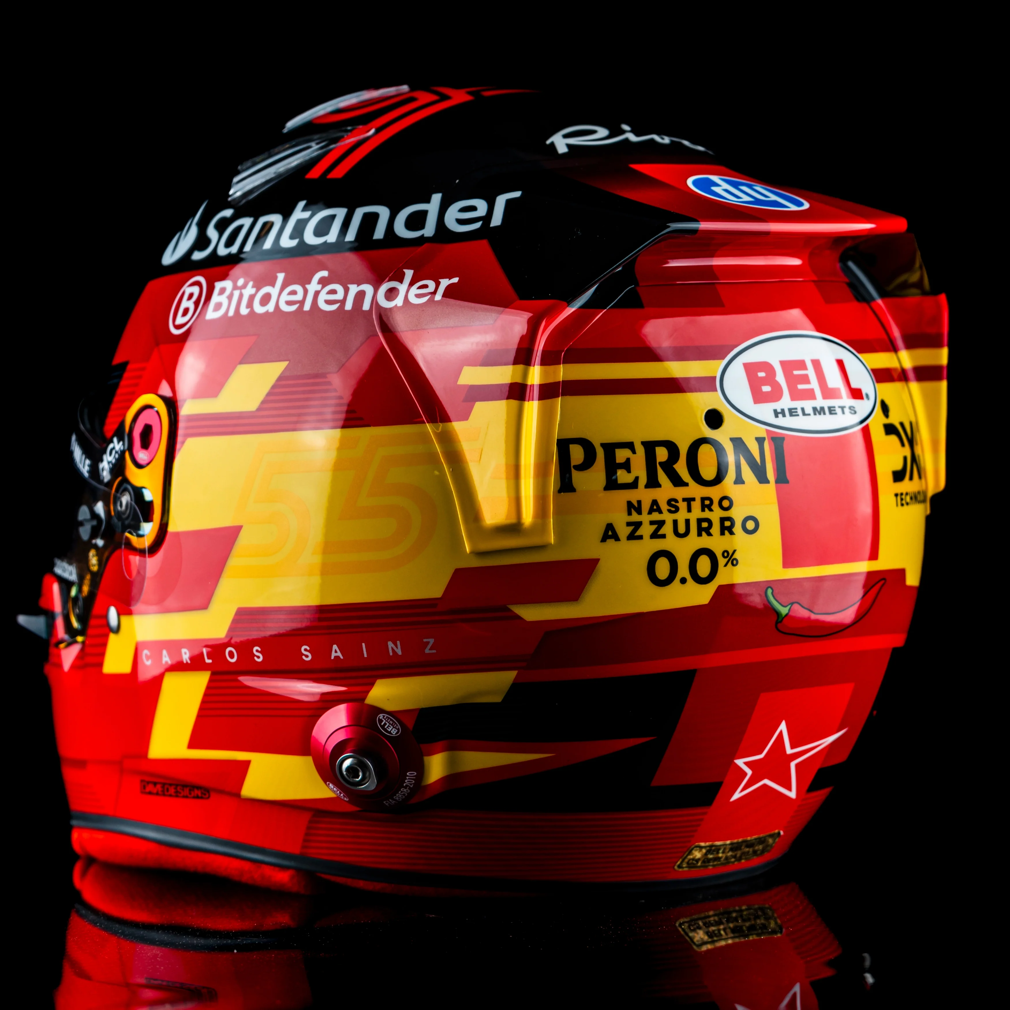 Season Launch LOT 011 - Carlos Sainz 2024 Scuderia Ferrari Bell Official Replica Helmet - Image 4